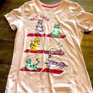 Pink Cat yoga T